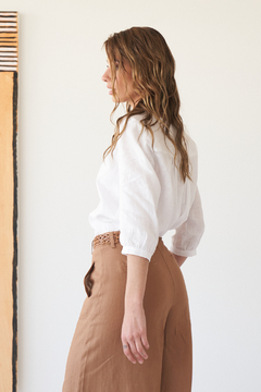BLUSA PRAGA LINO BLANCO - comprar online