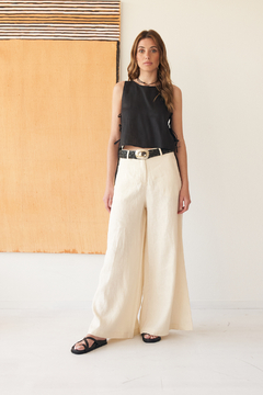 PANTALON MALIBU LARGO LINO OFF WHITE
