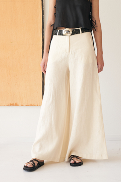 PANTALON MALIBU LARGO LINO OFF WHITE - brenda shedden