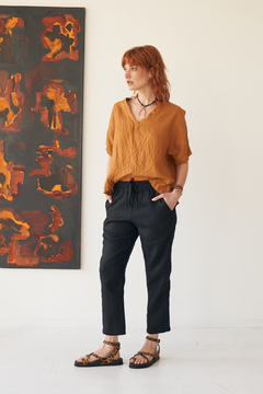 PANTALON BABUCHA FLORENCE LINO NEGRO