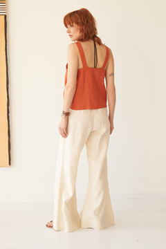 PANTALON CRETA LINO OFF WHITE - comprar online
