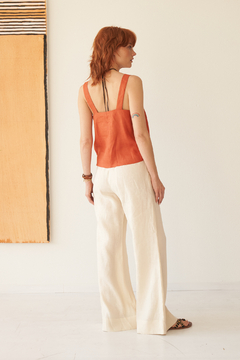 PANTALON CRETA LINO OFF WHITE en internet