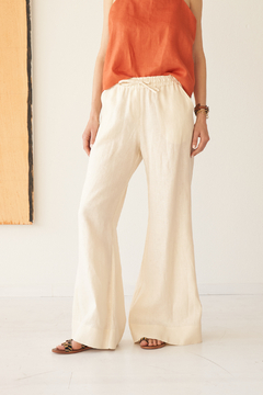 PANTALON CRETA LINO OFF WHITE - brenda shedden