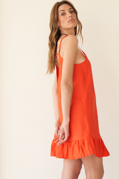 VESTIDO CELES LINO CORAL en internet