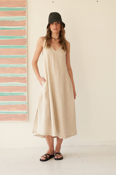 VESTIDO ANNA LINO PIEDRA en internet