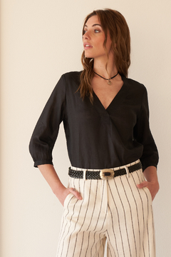 BLUSA PRAGA LINO NEGRO en internet