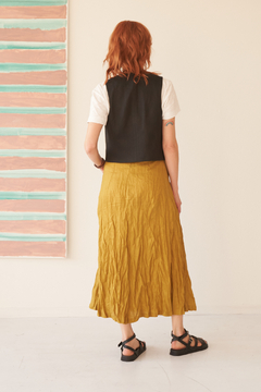 FALDA SCARLETT LINO MOSTAZA - tienda online