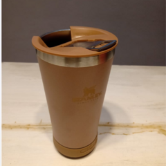 VASO CERVECERO CON PARLANTE 473ML ROSA VIEJO/BRILLOS