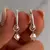 Aros argolla acero blanco con dijes cristal