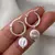 Aros argolla acero blanco con dijes redondos perlas - comprar online