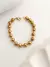 Pulsera acero dorado bolitas 8 mm