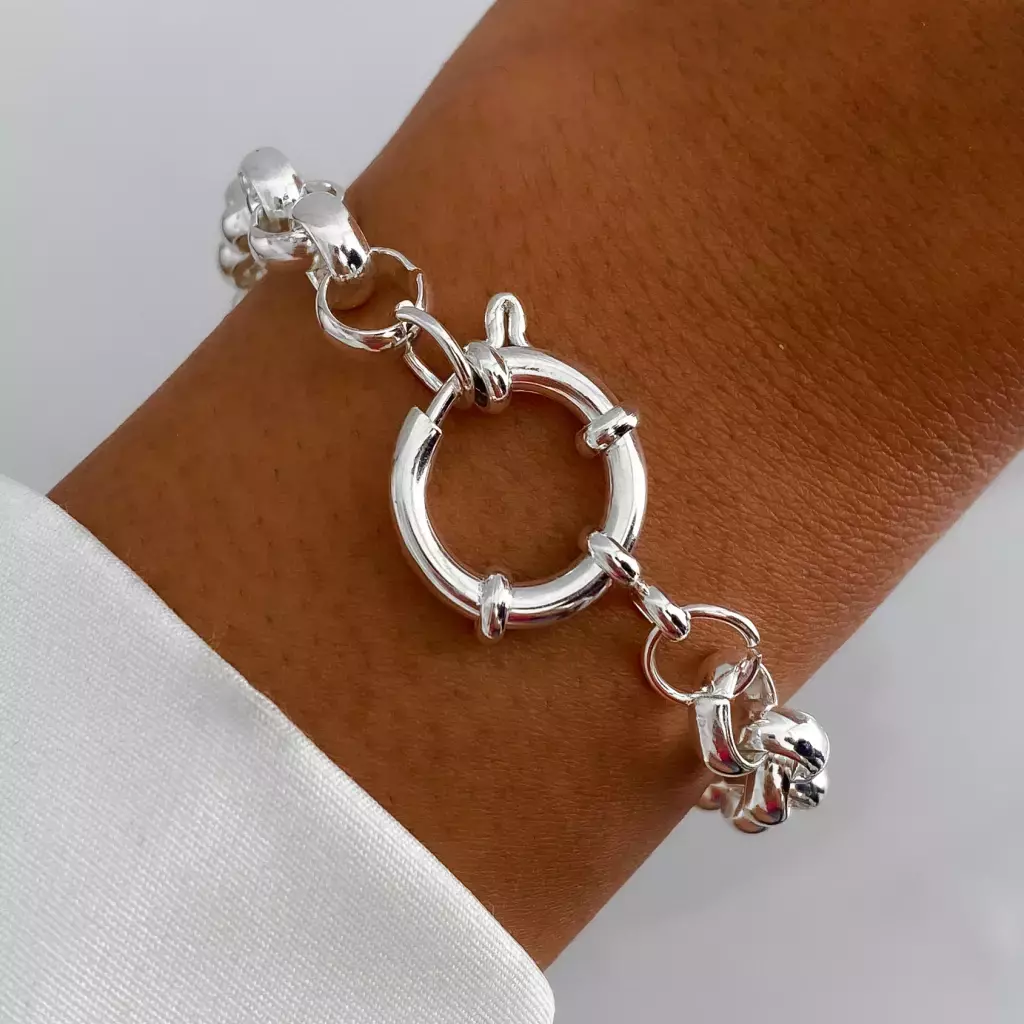 Pulsera Acero Blanco Roló 8 mm