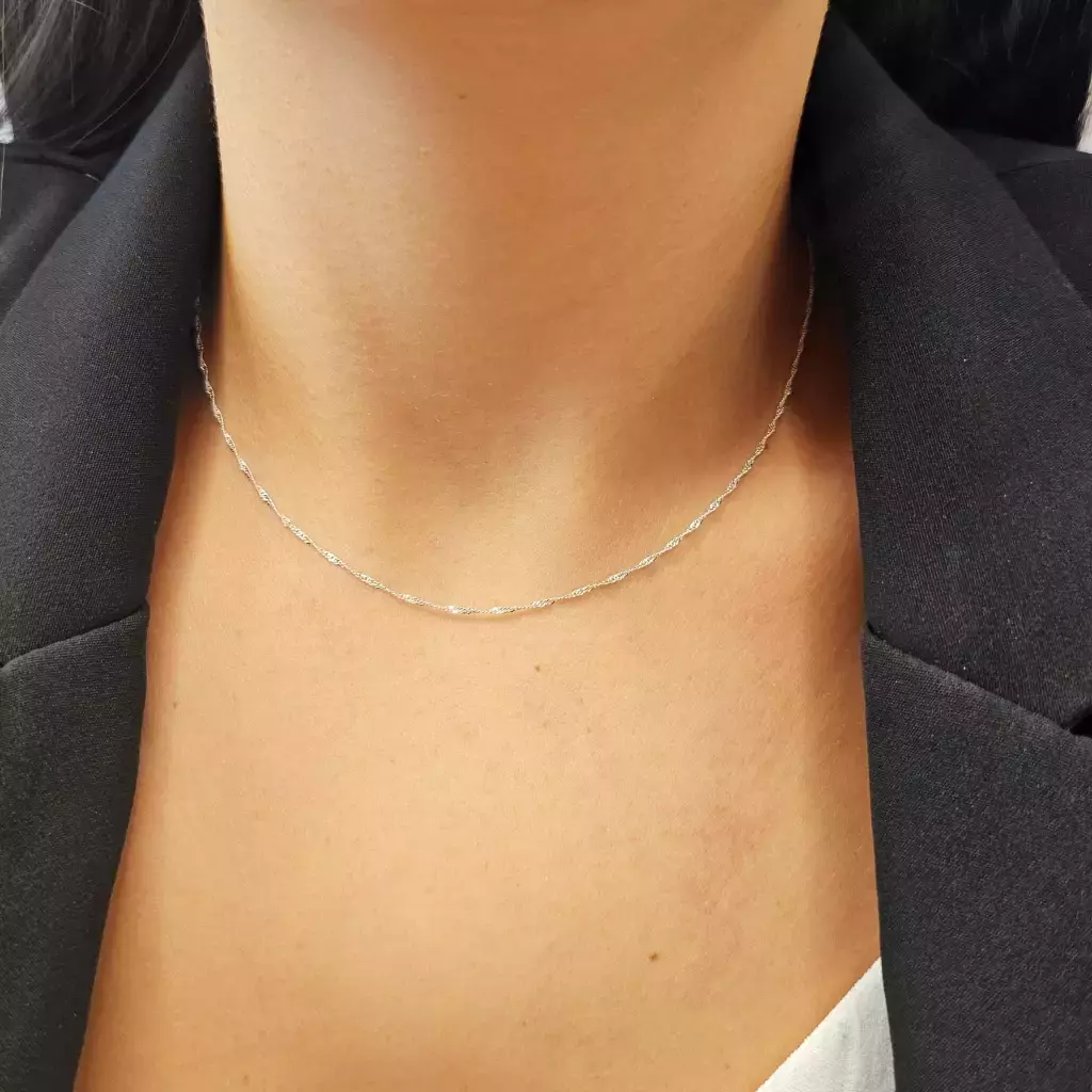Cadena Plata Singapur fina 40 cm