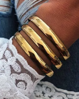 Pulsera Esclava 8 mm acero dorado