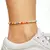 Tobillera plata cristales multicolor