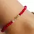 Tobillera plata cristales rojos - comprar online