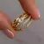 Set de tres anillos bañados en oro Queen - comprar online