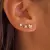 Set de aros bañados en oro moñitos en internet