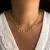 Conjunto acero dorado perlas 45 cm - comprar online