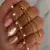 Conjunto acero dorado perlas 45 cm - Victoria Joyas Mendoza