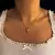 Conjunto acero dorado clapton love 45 cm - Victoria Joyas Mendoza