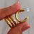 Aros semiargollas acero dorado triple 2 cm - comprar online