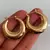 Aros argollas acero dorado panama 3.2 cm - comprar online