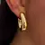 Aros semiargollas acero dorado aruba 3.3 cm