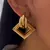 Aros semiargollas acero dorado rombos 4.2 cm