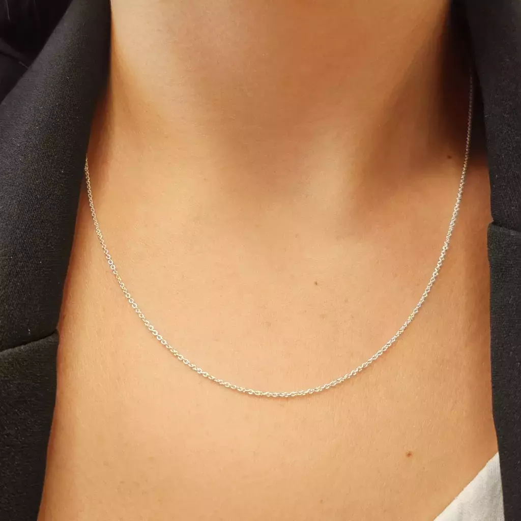 Cadena plata mini roló (45 cm)