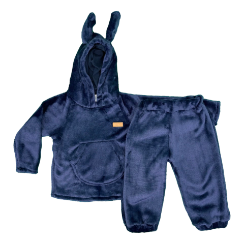 Buzo Canguro + Pantalon Marino Flannel