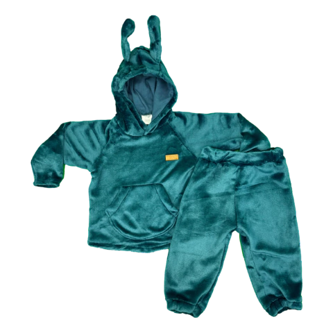 Buzo Canguro + Pantalon Petroleo Flannel