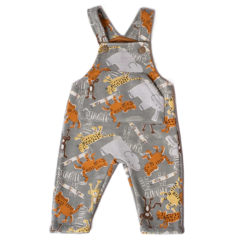 Jardinero Frisa Animalitos Gris