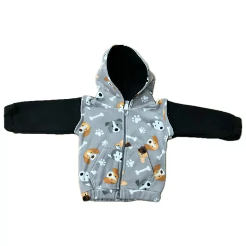 CAMPERA POLAR COMBINADA GRIS