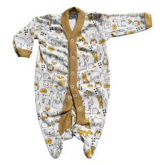 Enterito con Pie Animalitos Mostaza y Celeste - comprar online