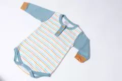 Body Combinado Con Cartera Celeste/Mostaza - sassykids