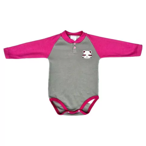 Body Ranglan Gris/Fucsia