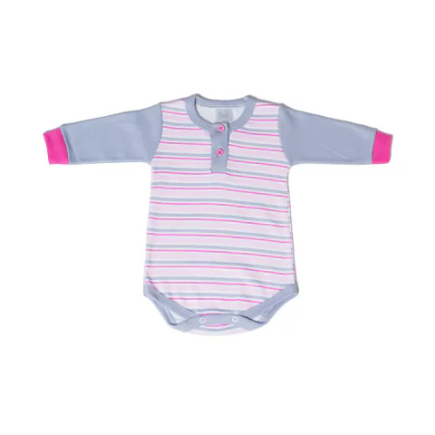 Body Combinado Con Cartera Rosa/Gris