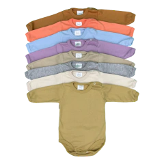 Body Frances Manga Larga Grande Colores Varios