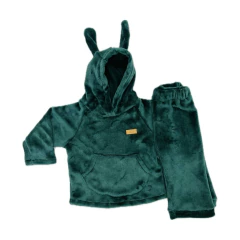 Buzo Canguro + Pantalon Flannel Verde Bosque - comprar online