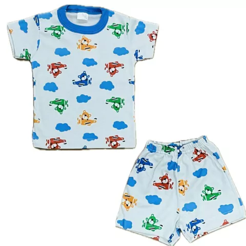 PIJAMA BEBE OSITOS AVION