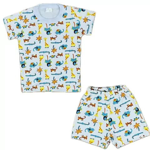 PIJAMA BEBE ANIMALITOS BLANCO