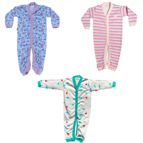 PACK X 3 ENTERITO CON PUÑO ESTAMPADOS SURTIDOS NENA