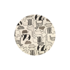 Ranita Animalitos Marron, Celeste, Rosa y Beige Interlock - sassykids