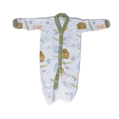 Enterito con Pie Selva Verde y Rosa