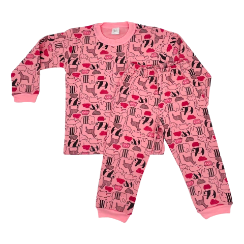 Pijama Niño 2 al 8 Animalitos Rosa
