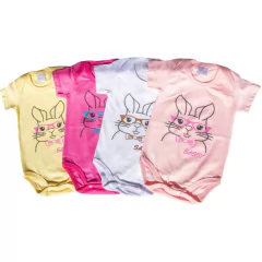 Pack x 4 Body Manga Corta Conejita Anteojos Nena - comprar online