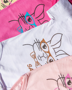 Pack x 4 Body Manga Corta Conejita Anteojos Nena - sassykids