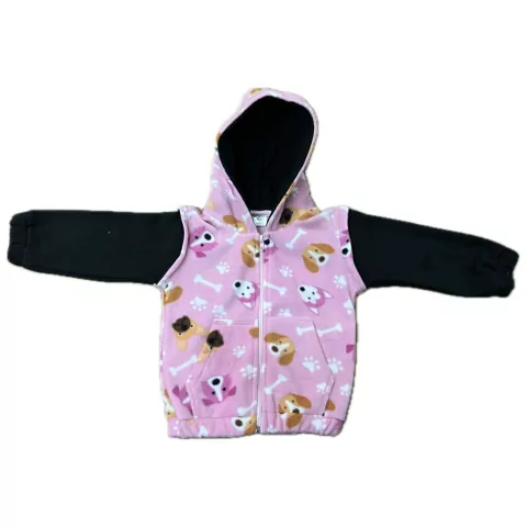 CAMPERA POLAR COMBINADA ROSA