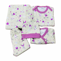 Ajuar Nacimiento 5 piezas + Caja de regalo Conejita Beige/Rosa